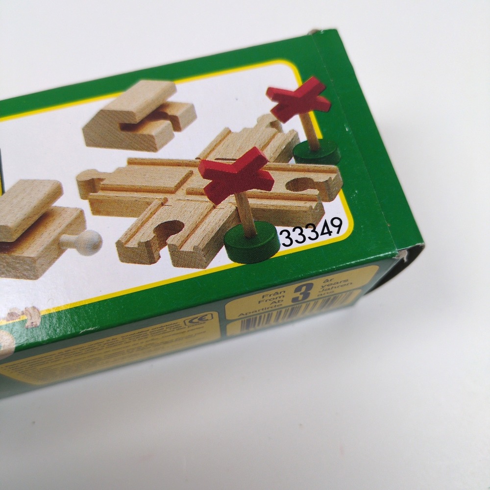 Vtg 90s Brio Train Crossing Tracks Wood Railway Set #33349 Thomas New Box - Picture 2 of 4